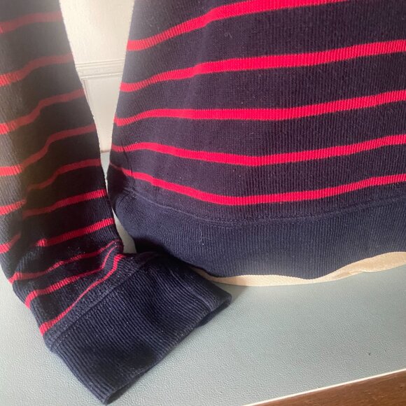 Ralph Lauren LRL Pullover Sweater Red Blue Stripe Shawl Collar - Medium - Picture 6 of 12